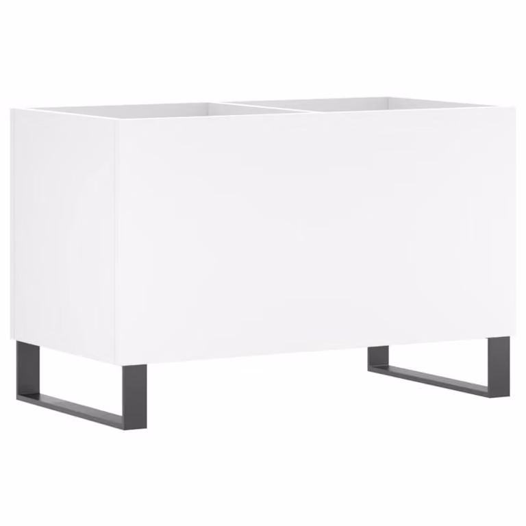 Berkfield Home Record Cabinet in White, W/D/H: 74.5 x 38 x 48 cm