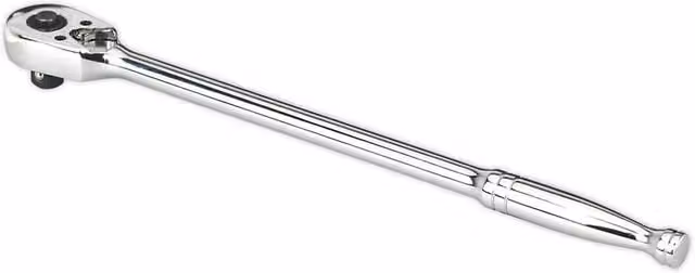 Loops 48-Tooth Pear-Head Long Reach Ratchet Wrench with 1/2 Inch Square Drive and Flip Reverse Function in Silver and Multicolour
