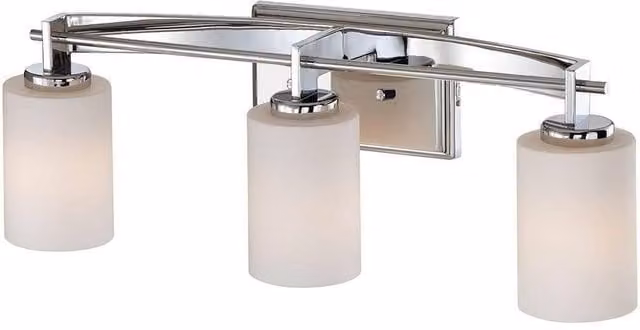 Netlighting Taylor 3 Light Above Mirror Light in Polished Chrome and Grey with G9 IP44 Rating