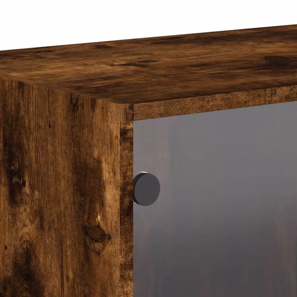 Berkfield Home Wall Mounted Cabinets with Glass Doors, 2 Pack, Smoked Oak Brown, W/D/H: 68.5 x 37 x 35 cm – 5