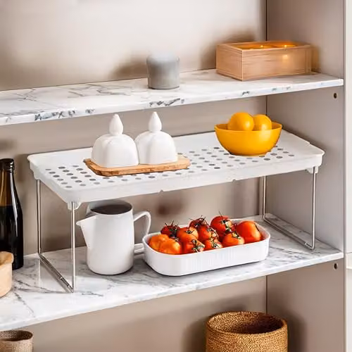 Orsina Adjustable White and Grey Plastic Kitchen Shelf Inserts – 4