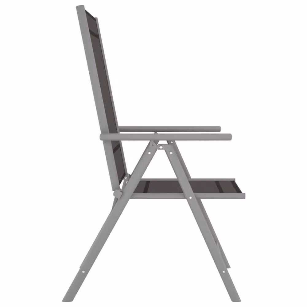 Berkfield Home Set of 6 Folding Garden Chairs in Black Textilene with Metal Frame – 3
