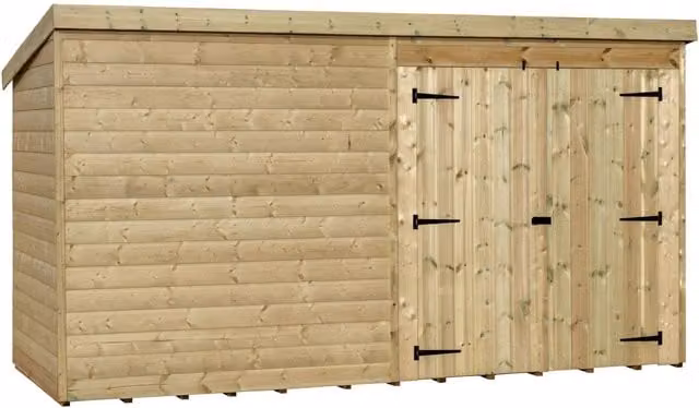Empire Sheds Empire 4000 Green Pent Garden Shed with Double Doors