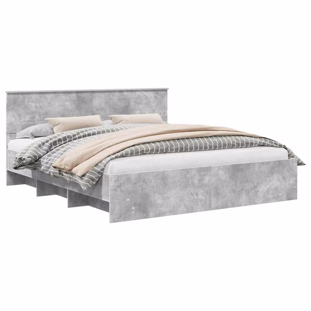 Berkfield Home Modern Bed Frame in Grey Engineered Wood, 200 x 200 cm – 2