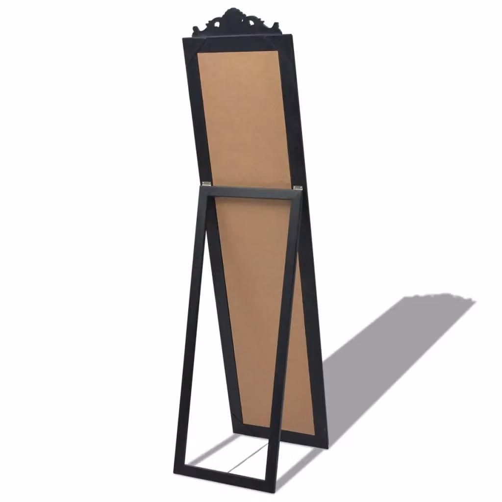 Berkfield Home Baroque Style Free-Standing Rectangular Mirror in Black, H 160 cm x W 40 cm – 4