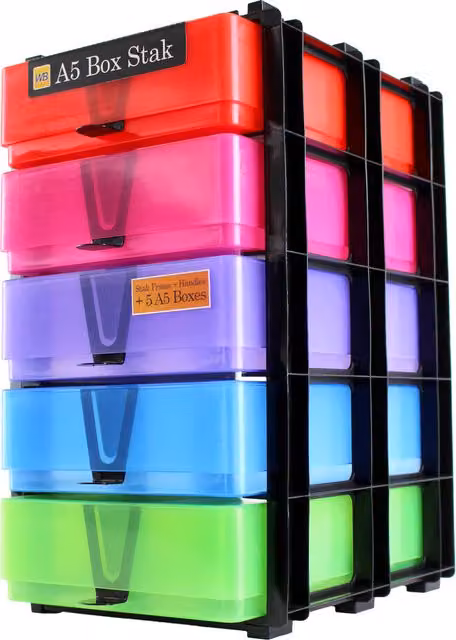 WestonBoxes A5 Craft Storage Unit with 5 Boxes in Multicolour – 2