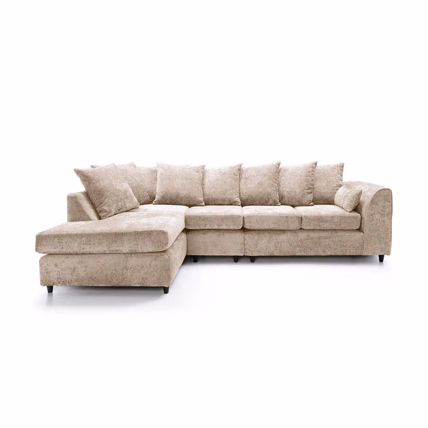 Abakus Direct Harriet Large Left Facing Corner Sofa in Cream Crushed Chenille – 2