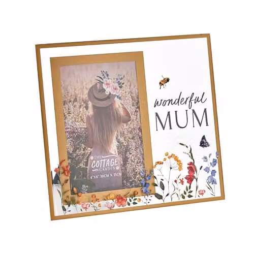 Widdop and Co The Cottage Garden Floral Glass Picture Frame, Gold, W/H: 10 x 15 cm