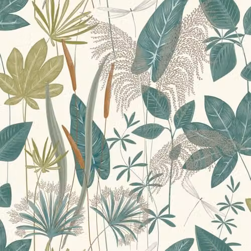 Grandeco Foliage Sprigs Loma Textured Botanical Floral Wallpaper, Green