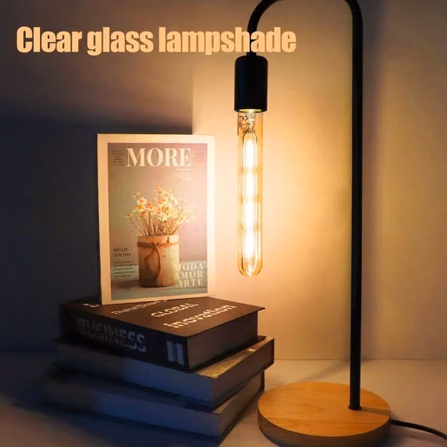Livingandhome 4 Pack 4W LED T30 Long Tube Filament Bulb E27 2700K Warm White Clear Glass