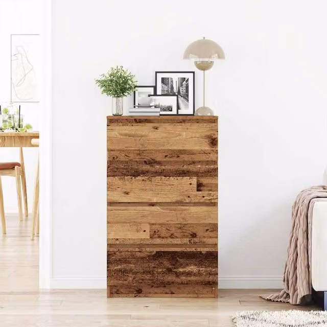 Berkfield Home Rustic Old Wood Sideboard in Brown, W/D/H: 60 x 35 x 98.5 cm – 1