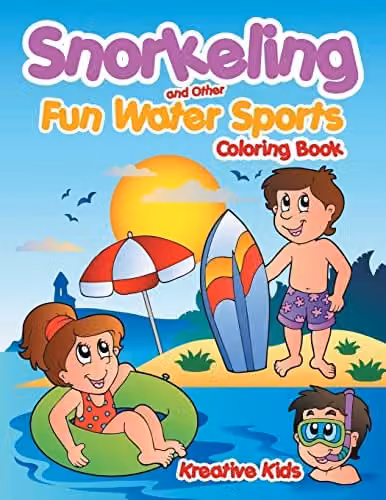 Kreative Kids Snorkeling and Other Fun Water Sports Colouring Book for Children, Multicolour