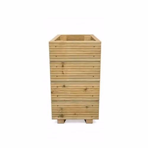 Planter Potters Brown Wooden Tub Planter for Ornamental, Herb and Vegetable Gardens