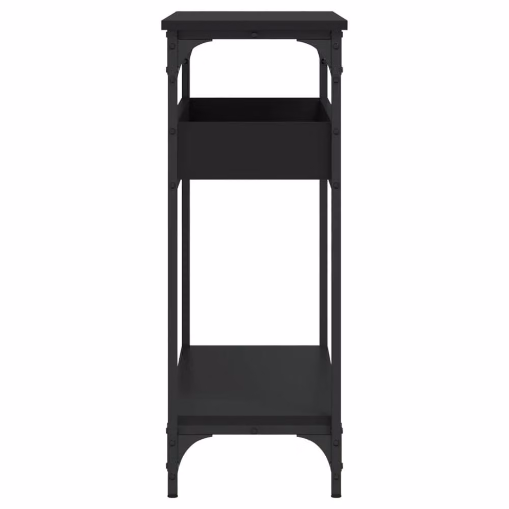 Berkfield Home Console Table with Shelf in Black, W/D/H: 100 x 29 x 75 cm – 4