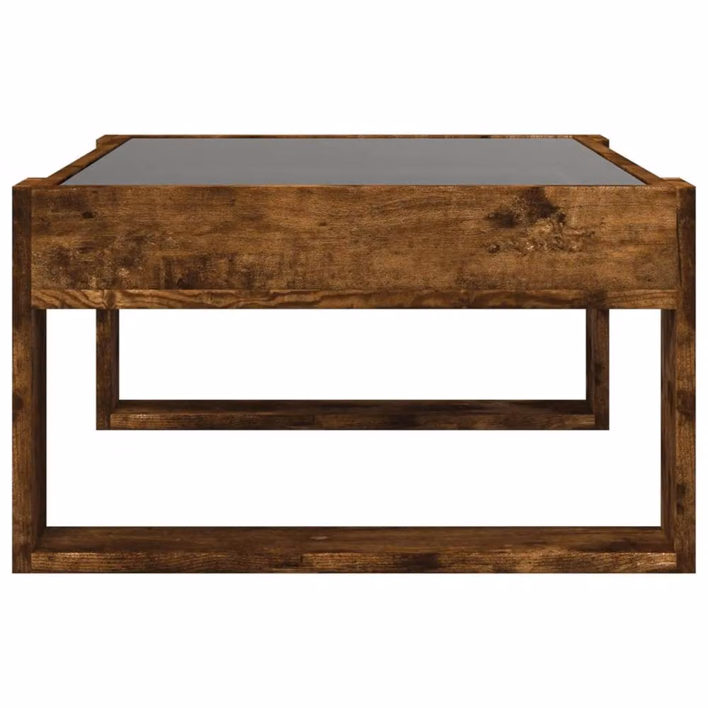Berkfield Home Infinity LED Decorative Coffee Table in Smoked Oak Brown, W/D/H: 70 x 53 x 30 cm – 3