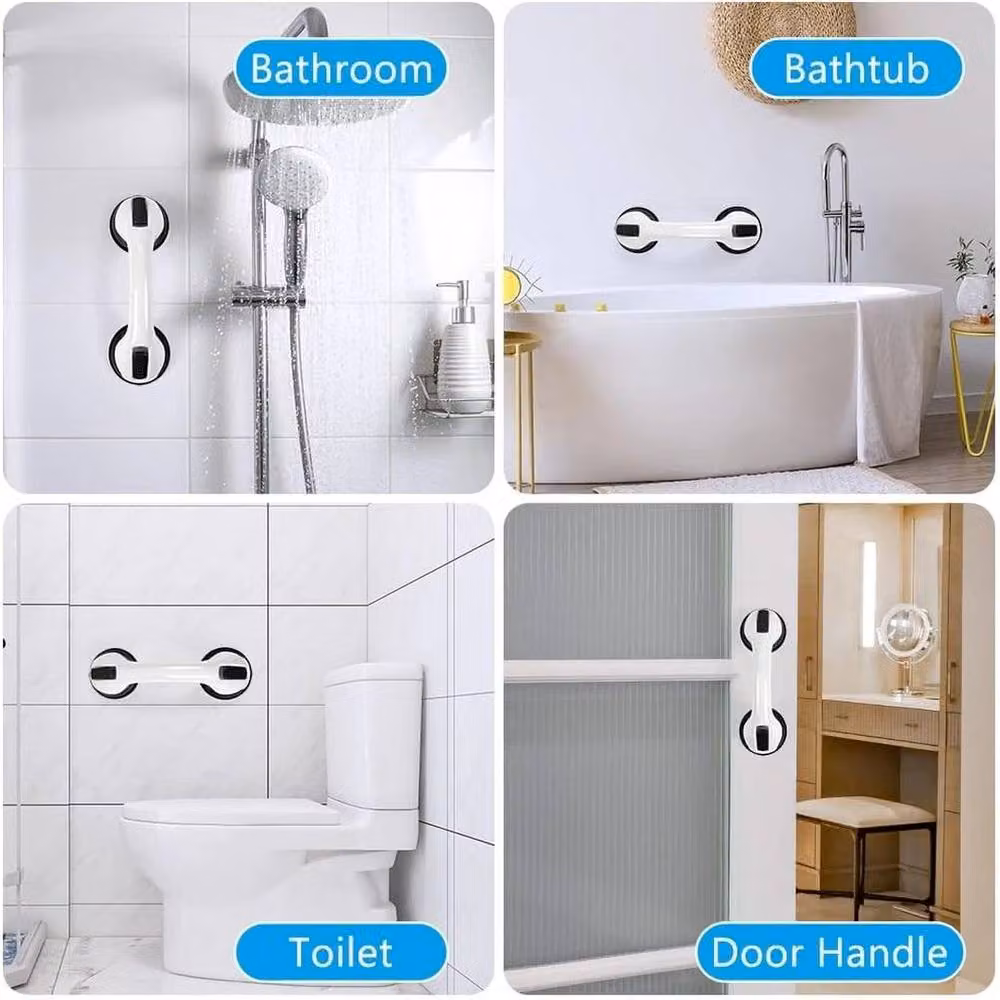 FLAVORA 2-Piece White Plastic Shower Safety Grab Bar, Width: 180 cm – 4