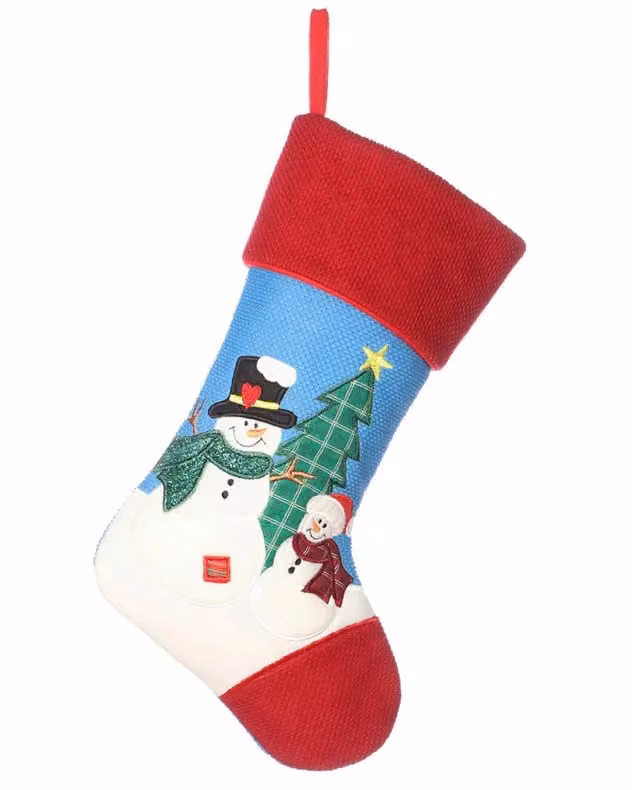 Dibor Set of 4 Patchy and Pete Snowmen Christmas Gift Bags and Stockings in Red and Multicolour – 2