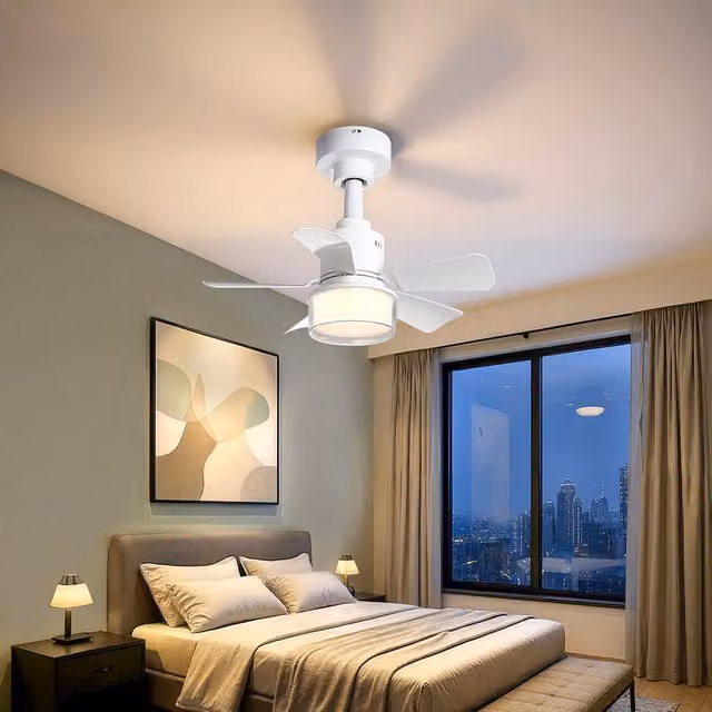 Living Star Modern White LED Ceiling Fan Light with Remote and App Control