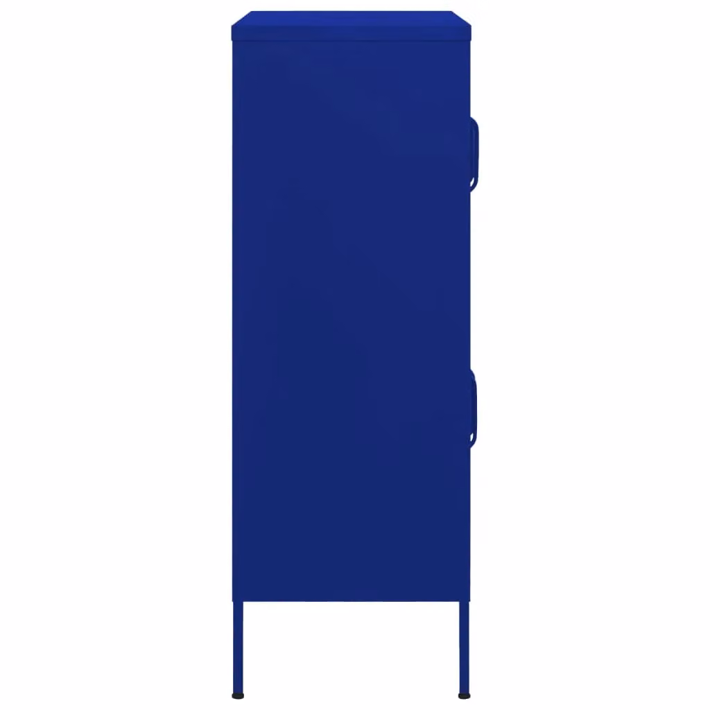 Berkfield Home Freestanding Metal Storage Cabinet in Navy Blue, W/D/H: 80 x 35 x 101.5 cm – 3