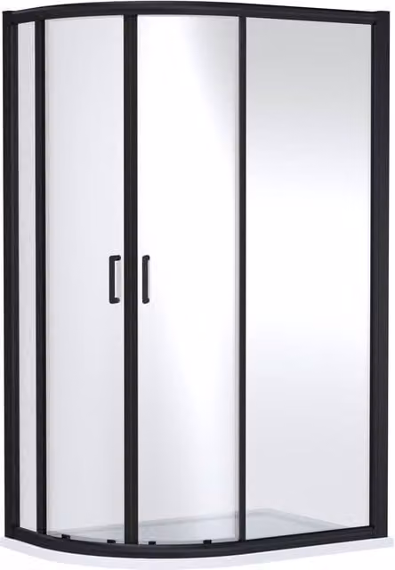 Balterley Ellenhall 8mm Glass Offset Quadrant Shower Enclosure, Black, W/D: 1200 x 800 mm – 1