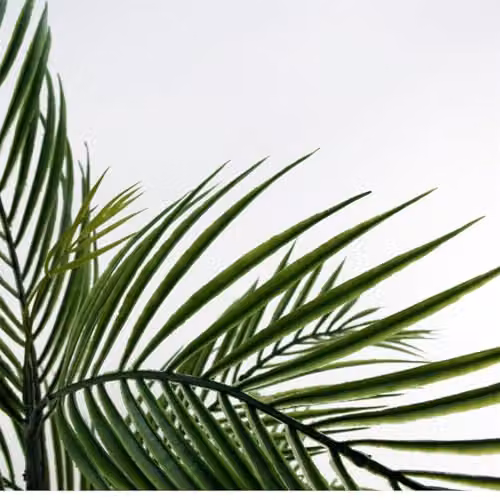 Leaf 90cm Artificial Palm Tree in a Green and Grey Decorative Planter – 6