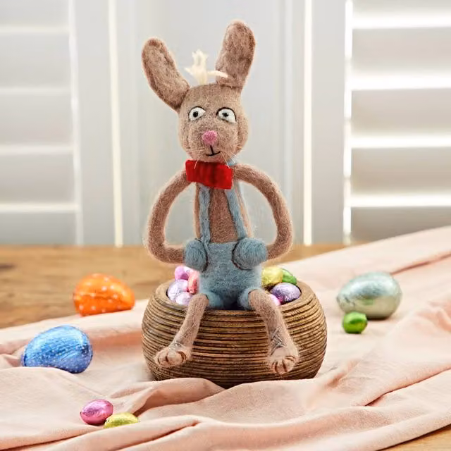 Paper High Felt Easter Bunny Tabletop Decoration in Multicolour