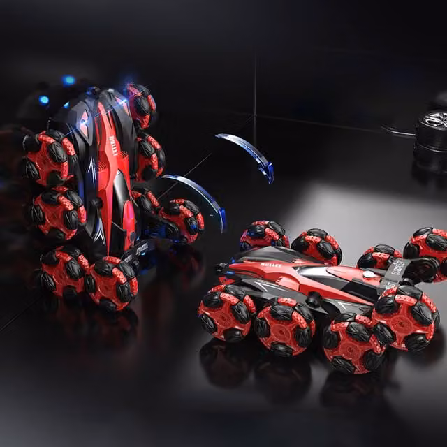 Komore Red Remote-Controlled RC Stunt Car Toy, 27cm