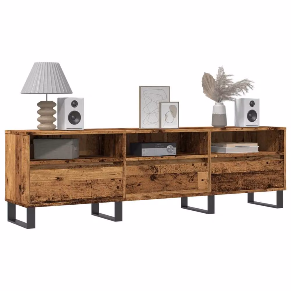Berkfield Home Industrial Style TV Cabinet in Brown Old Wood, W: 150 cm, D: 30 cm, H: 44.5 cm – 2