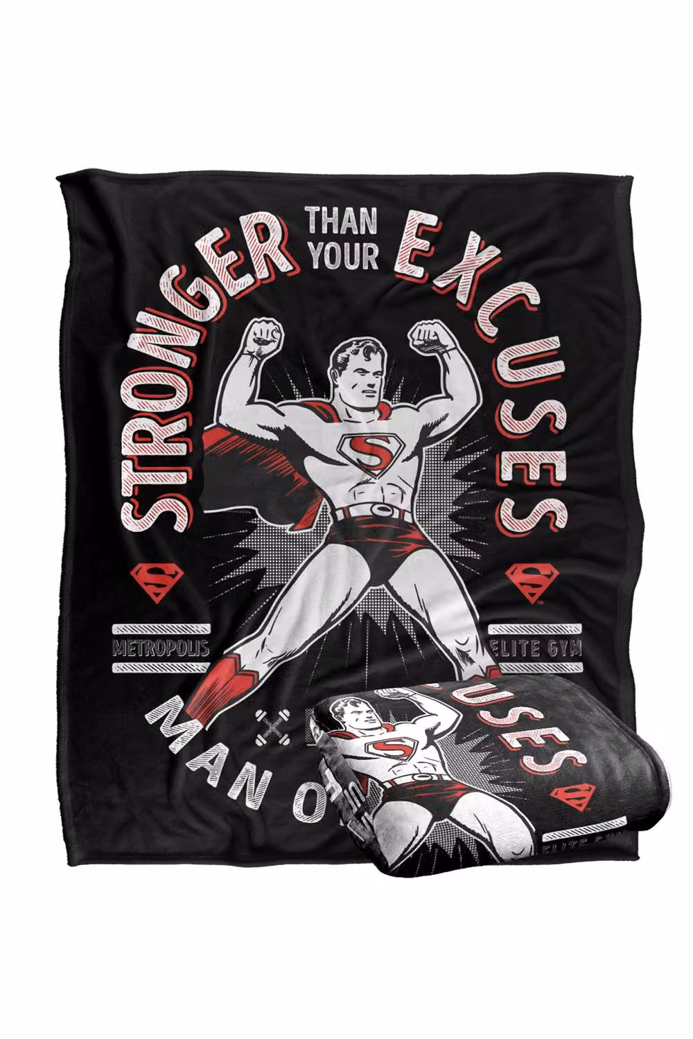 Warner Bros. Superman Justice League Stronger Than Excuses Super Soft Silky Touch Fleece Throw Blanket, Multicolour – 7