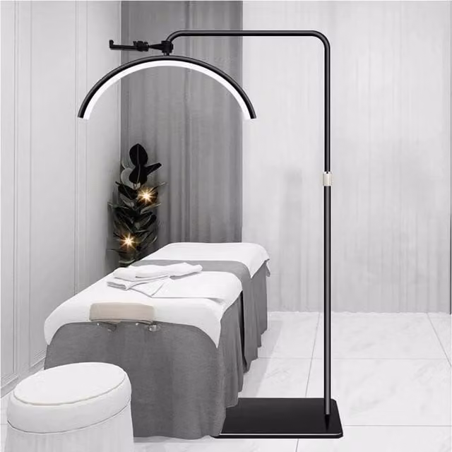 FLAVORA Black 360 Degree Half Moon LED Beauty Lamp for Lash, Nail and Tattoo Salons