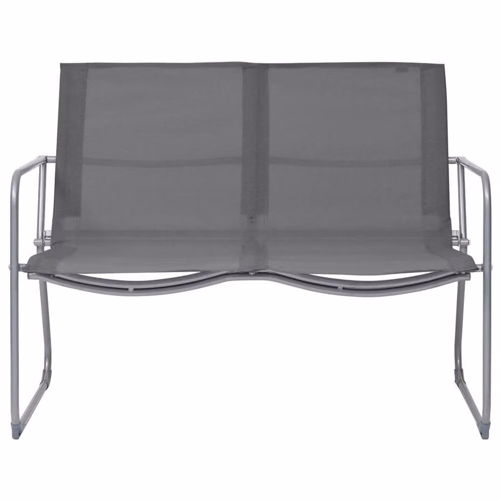 Berkfield Home 4 Piece Grey Garden Lounge Set with Powder Coated Steel Frame and Fabric Cushions
