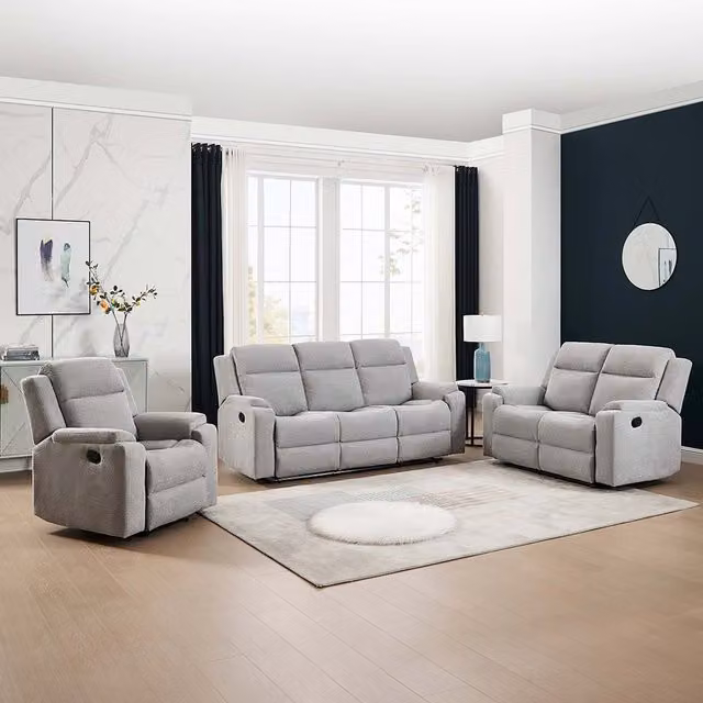 More4Homes Orka Collection Grey Fabric 2 Seater and 3 Seater Sofa Set