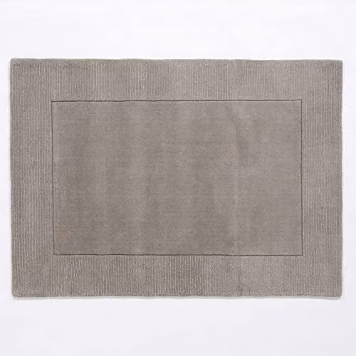 Mayfair Hand-Knotted 100% Natural Wool Area Rug in Silver, W/D/H: 80 x 150 cm – 1