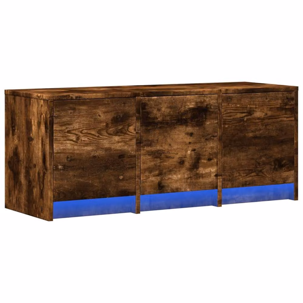 Berkfield Home Modern TV Cabinet in Smoked Oak Brown with LED, W/D/H: 97 x 34 x 40 cm – 3
