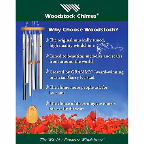 Woodstock Chimes Precious Stones Wind Chime in Black and Silver – 4