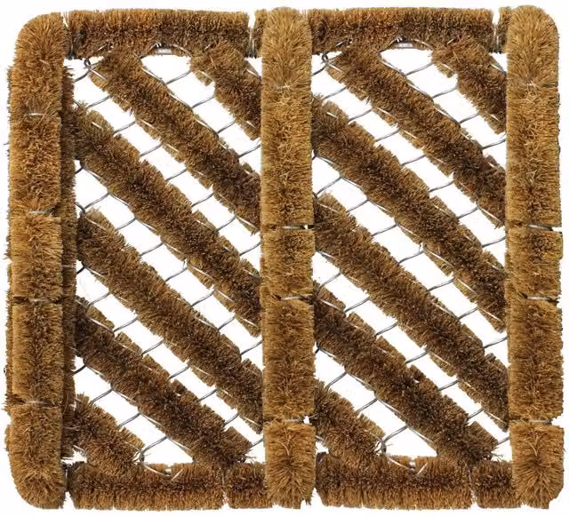 JVL Brown Coir Boot Shoe Scraper Door Mat, W: 30 cm, D: 30 cm, H: 30 cm