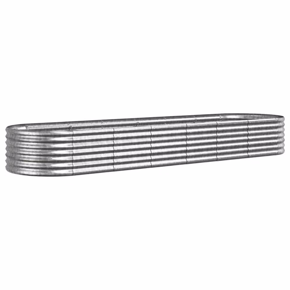Berkfield Home Garden Raised Bed in Silver Powder-coated Steel, W/D/H: 296 x 80 x 36 cm – 2