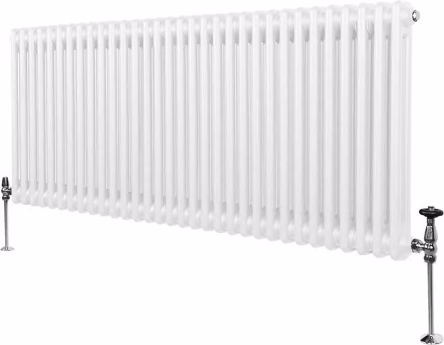 Monster Shop Traditional 2 Column Steel Radiator in White, H 146 cm x W 60 cm x D 7 cm – 1