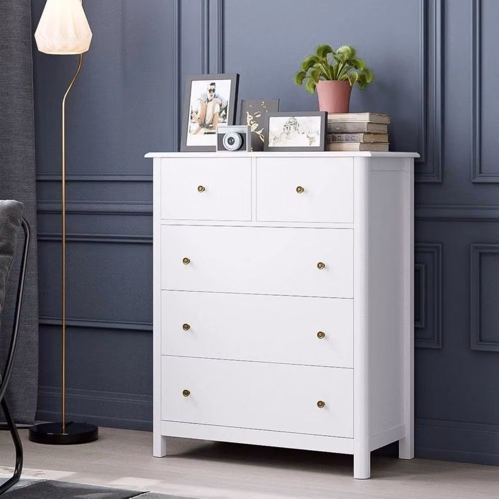 PAWNORA 5 Drawer Chest of Drawers in White – 3