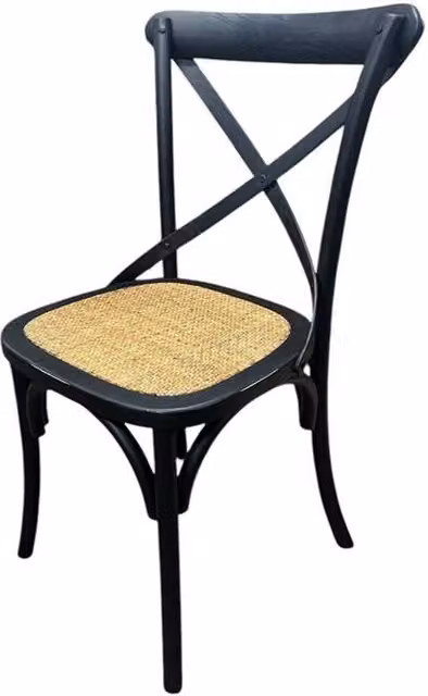 Havendro Black Cross Back Dining Chair in Matt Wood
