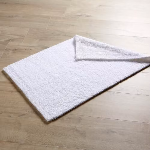 Christy Reversible Cotton Bath Mat, White, W/D/H: 80.0 x 50.0 x 5.08 cm – 2