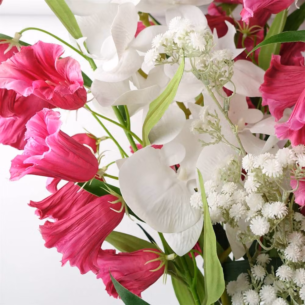 Leaf Botanik Pink and Green Artificial Floral Stems, Pack of 6, Height: 100 cm – 7