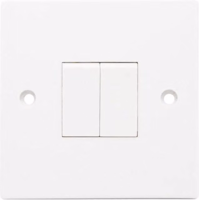 Securlec Square Two Way Switch in White