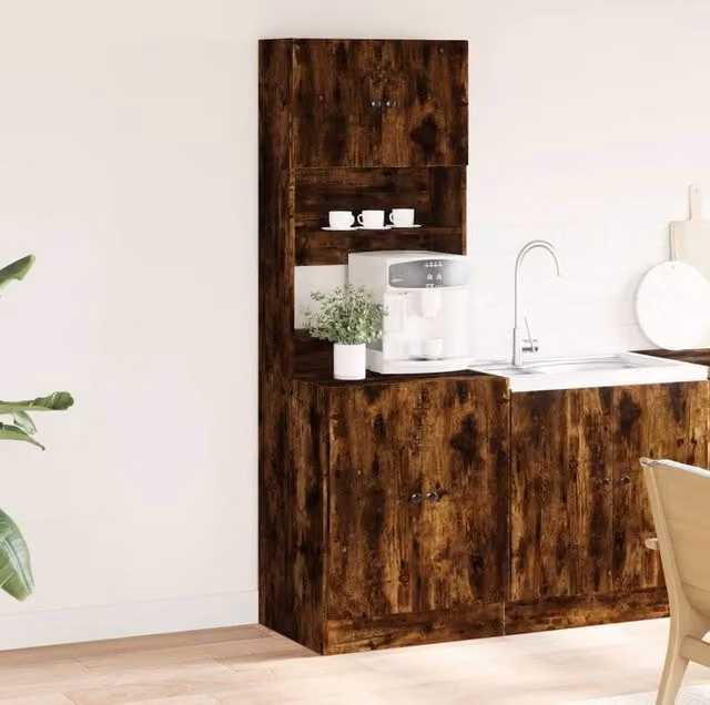 Berkfield Home Smoked Oak Kitchen Cabinet in Brown, W/D/H: 60 x 50 x 180 cm – 1