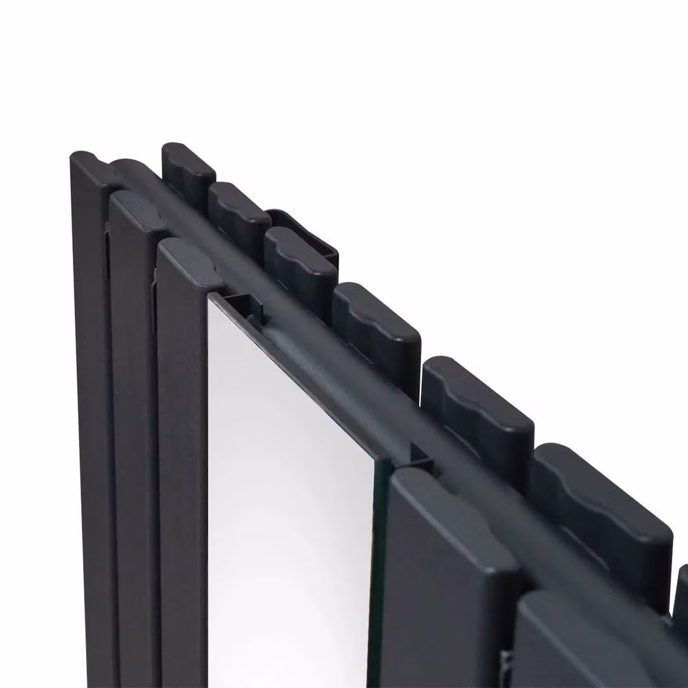 Monstershop Mirror Radiator and Valves in Anthracite Grey, W: 180 cm, H: 56.5 cm – 6