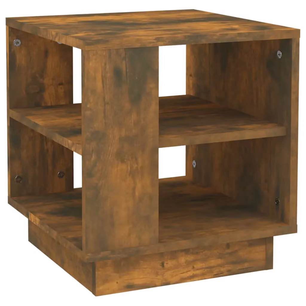 Berkfield Home Modern Square Coffee Table in Smoked Oak Brown, W/D/H: 40 x 40 x 43 cm – 2