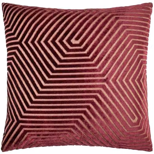 Paoletti Evoke Red Velvet Square Cushion, W/D/H: 55 x 55 x 55 cm