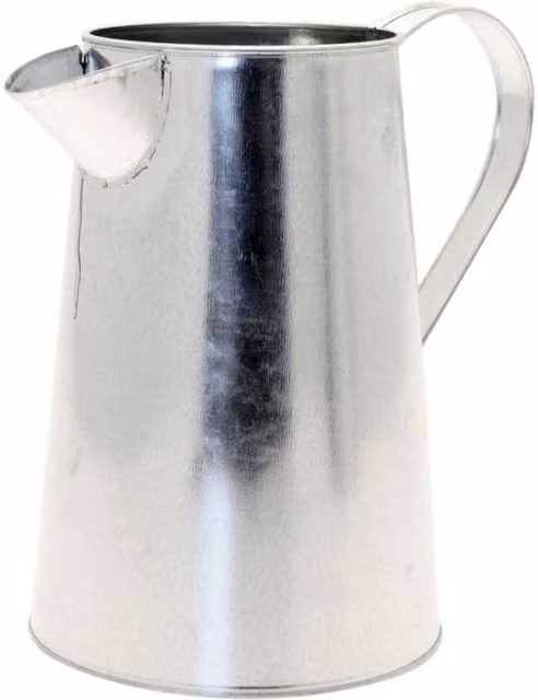 KDMD Galvanised Steel Jugs in Silver, 2 Pack, Diameter: 17.7 cm