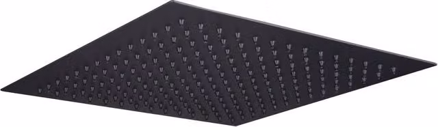 Bathroom Kingdom Matt Black Square Stainless Steel Slim Rain Overhead Shower Head with Anti-Limescale Feature, 25 cm