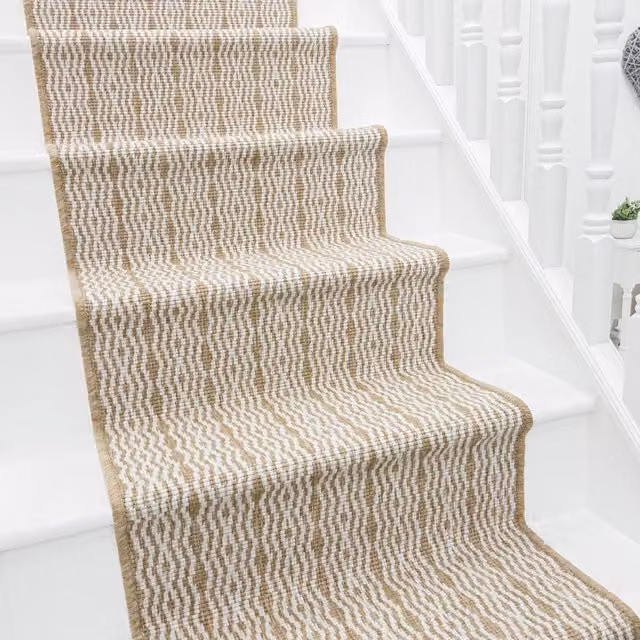 runrug Cable Stair Runner Carpet in Brown, W: 60 cm x L: 510 cm